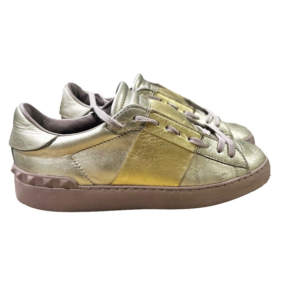 Valentino Garavani Two-Tone Metallic Leather Sneakers – Size 6 (Made in Italy)